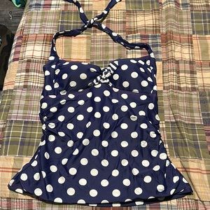 Boden Polka Dot Halter Swimsuit Top (New Without Tags)